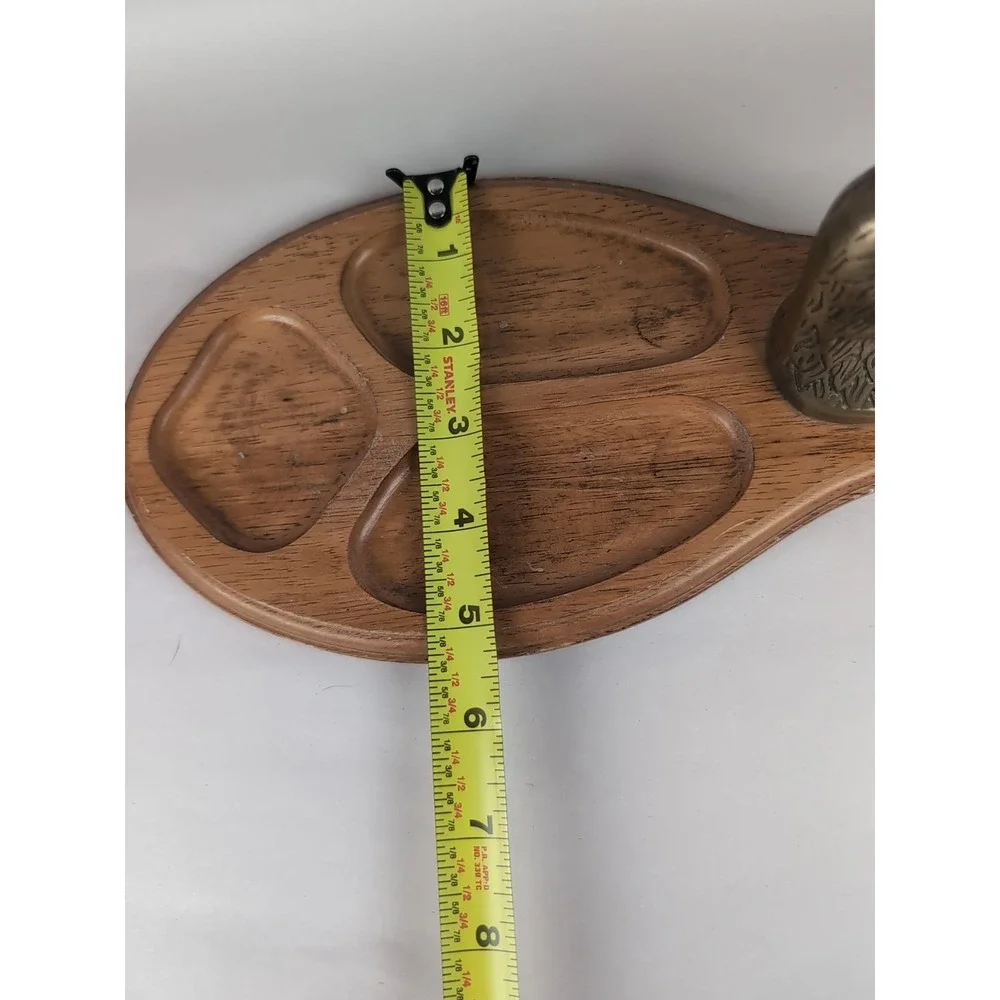 Brass Duck Wood Valet Tray Dresser Desk Catchall Jewelry Organizer 10
